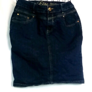 Vintage Denim Elite Jeans Dark Blue Gold Skirt